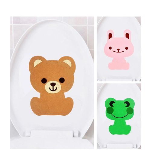 3pcsCartoon Animals Toilet Deodorant Stickers Home Decor for Glass Door Washroom Bear