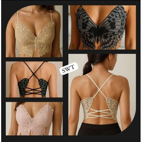 Sexy butterfly lace bralette beach wear for ladies