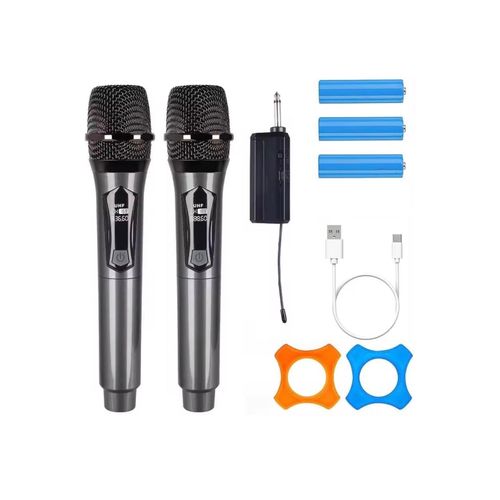Shure Dual Wireless Microphone System with Receiver, Handheld Dynamic Mic Set, Long Range, Compatible with Speakers for Karaoke, Party, Church, Wedding, Party, Outdoor Events. ( Shure 302 )