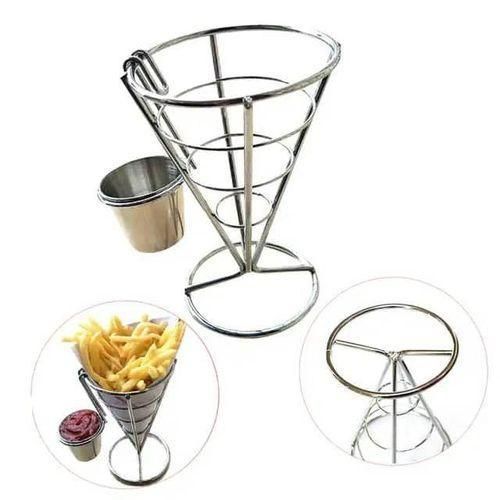 Stainless Steel French Fries Basket With Sauce Bowl
