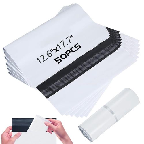 50 Pcs Courier Packaging Bags - 32x45cm Self-Adhesive Poly Mailers - Waterproof & Tamper Proof - For E-commerce Shipping