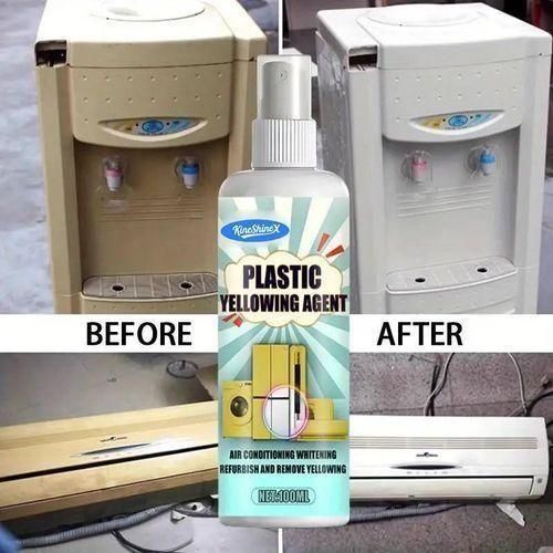 Plastic Yellowing Remover Spray 100ml, Clear Plastic Restorer for Car Interior, Appliance Electronic Device Panel Cleaner, Fast Acting Gentle Formula and Long Lasting Results