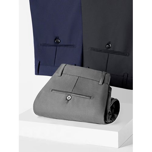3 In 1 Classic Suit Trousers For Men- Black+Grey and Navy Blue Color