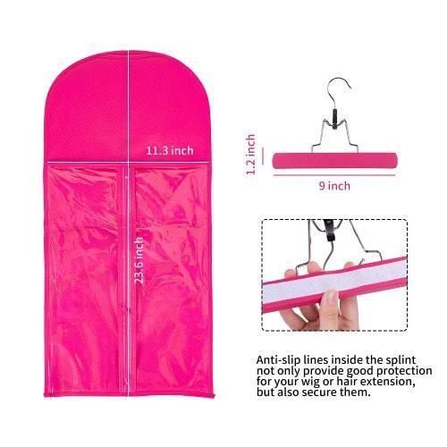 Extra Long Wig Storage Bags with Hanger, Wig Storage for Multiple Wigs, Wig Bag with Hook Storage, Breathable and Easy Carry Home Hair Salon Travel Use