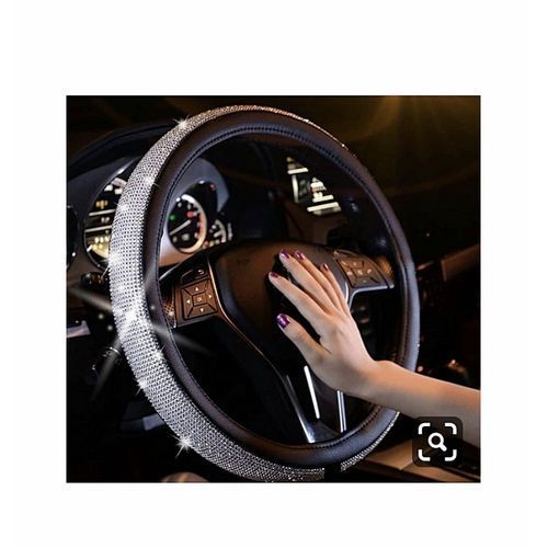 Diamond Encrusted Steering Wheel Cover For Cars/SUVs Black