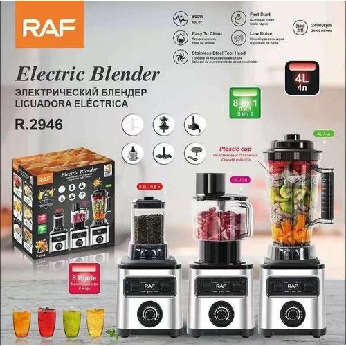 RAF 8-In-1 Commercial Blender & Food Processor 800W – 4L Multifunction Smoothie Maker, Grinder, Chopper & Juice Blender