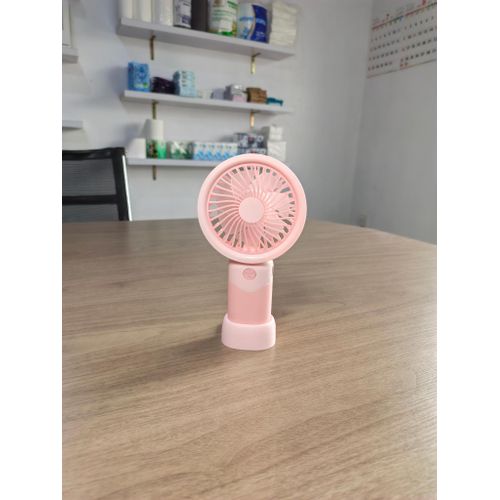 Portable Mini Fan Handheld Rechargeable Fan With stand & Fancy Stickers- pink