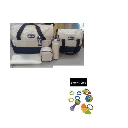Chicco Quality Baby Diaper Bag, For Nursing Mothers And Free Baby Rattle