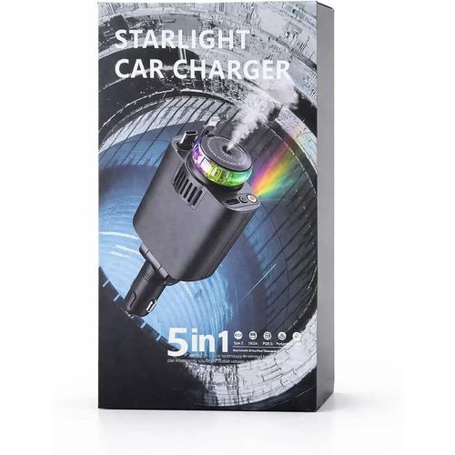 Quality Multi-Functional Fast Car Charger Adapter with Humidifier Aromatherapy Diffuser - 5in1 Set