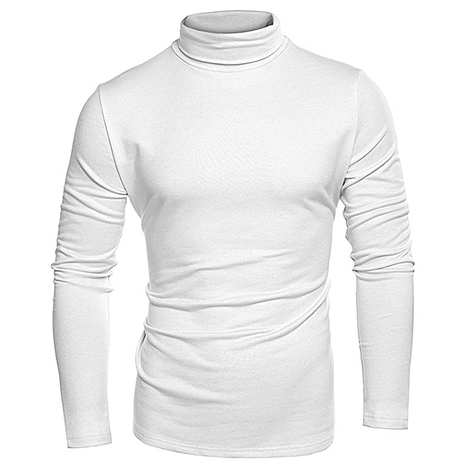 Fashion Men Men Turtleneck Plain T-Shirt - White | Jumia.com.ng