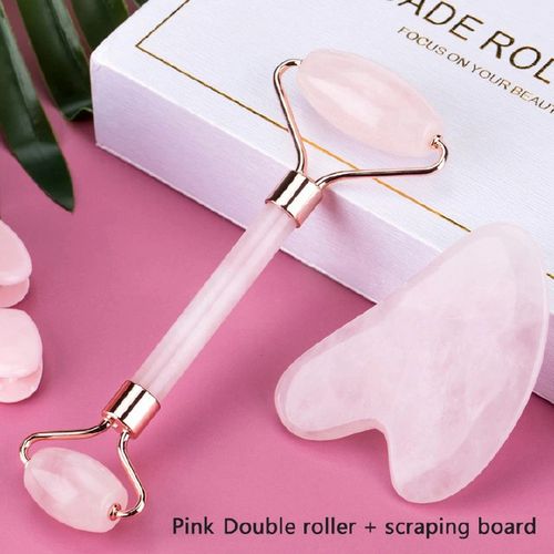 2pcs/set Pink Roller+ Pink Scraper Board Skin Care Tool