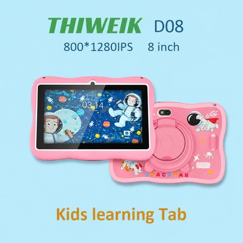 D08 8-Inch Kids WiFi Android Tablet, 8GB RAM + 128GB Storage, Roblox Game, 4500mAh Pink