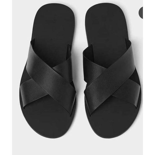 Pam Slippers With Cross Leather