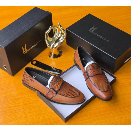 Moreschi Mores Elegant Leather Slip-On Loafers