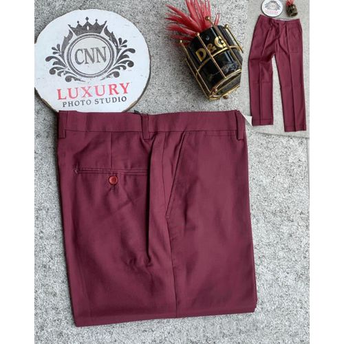 Noble Style Men’s Suit Trousers Wine Colour