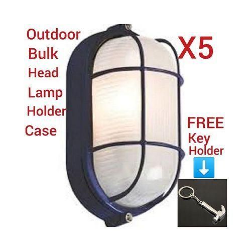 5 Pcs- Out Door- Door Entrance/ Fence Wall Bulk-Head Light Lamp Holder Case+ A FREE Key Holder