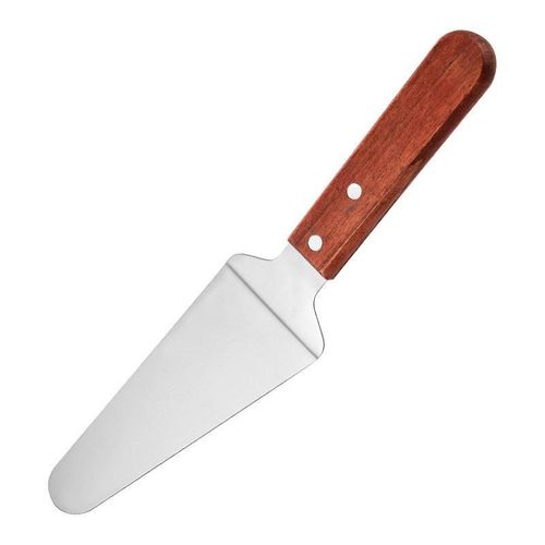 Stainless Steel Griddle Spatula with Wooden Handle, Flat Metal Turner for Pancake, Burger, Teppanyaki Cooking