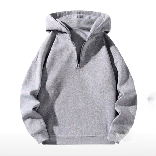 printed half zip grey sweatshirt