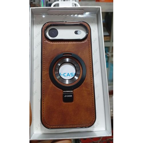 J-CASE Luxury Leather Case For iPhone 17 Air - Foldable Ring Kickstand & MagSafe Cover