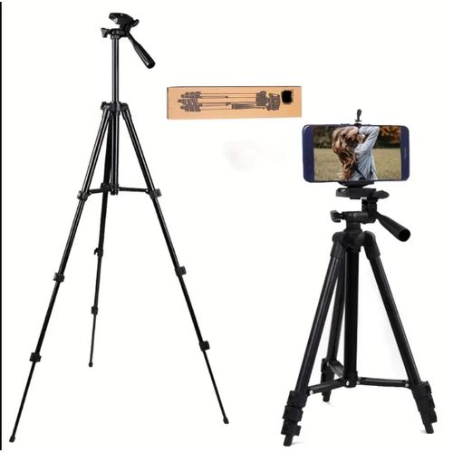 Tripod Stand 3366 ( 6ft tall ) - Black Aluminum Tripod, Portable Stand, Suitable For Live Streaming and Video Recording. Compatible with Mobile Phones, Cameras, Mini Ring Lights.