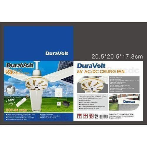Duravolt 56 Inches AC/DCM Solar Ceiling Fan -26W WHITE