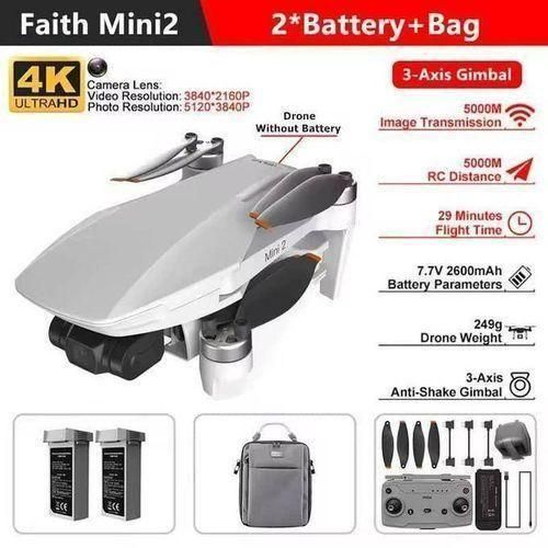 C-Fly Mini 2 AI Obstacle Avoidance Professional Wifi 5G Faith 2 Drone Camera 5km Ultra-HD 4K & 2 Batteries GPS Drone