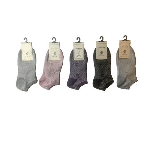 Minimally textured light socks set (5 pairs) (the product includes one pair each of light gray, lotus root pink, dark purple, black, and light blue)
