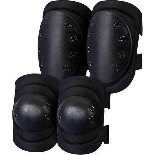 Tactical Knee Elbow Pads Set High Density Foam Construction Work Black