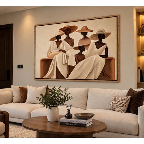 Elegant African Women Wall Art Frame – Luxury Abstract Canvas Wall Decor