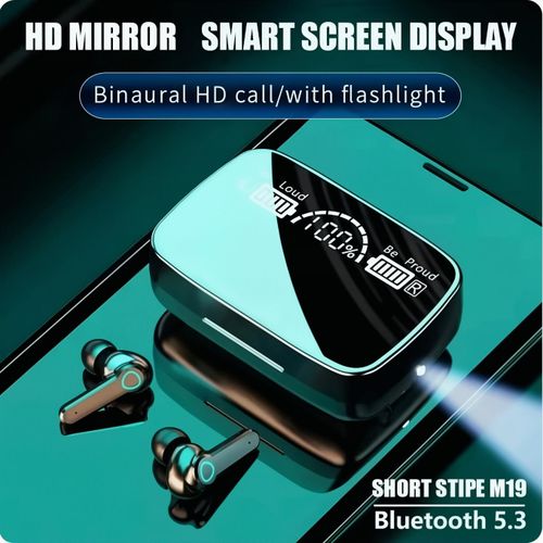 M19 TWS BT5.3 9D HiFi Headphones Touch IPX7 Waterproof Digital Display