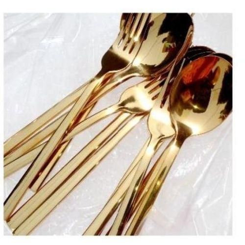 Original Gold Plated Stainless Steel Spoon & Fork-12Pcs