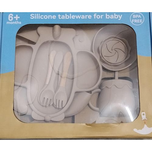 Baby Silicone Tableware Set-Plates, Bib, Cup,Spoons, Forks Etc