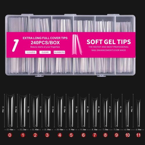 240pcs nail tips for nail extensions full cuffin