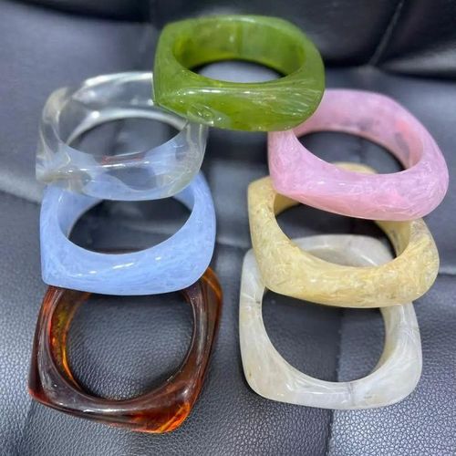 Unique Acrylic boho bangles-3pcs