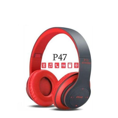 5.0 Wireless Bluetooth Stereo Foldable Headphones- Red