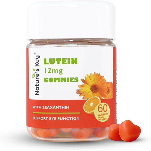 Lutein Gummies 12mg with Zeaxanthin & Vitamin A for Kids and Adults Eye Health and Brain Function Supplement Orange Flavor, 60Ct