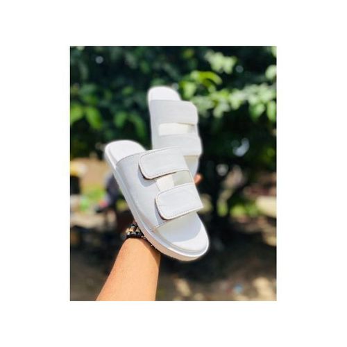 Men's Stylish Outdoor Slip-on Pam Slippers- White