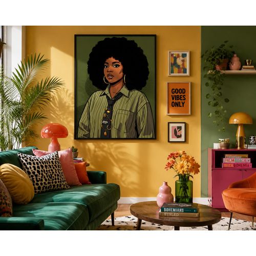 The afro-centric lady wall art