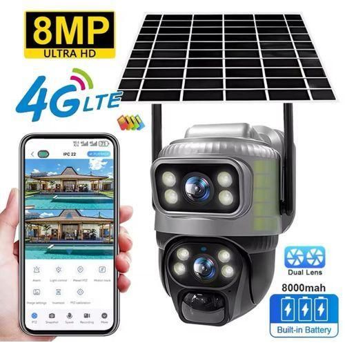 Original 8MP V380 Dual Lens with 4G Global SIM card (It also supports all Nigerian 4G Sim Cards, Camera Solar with PIR Human Detection Night Vision IP66 Waterproof Security Video IP Camara 8MP 4K Battery CCTV Monitor with 4G global sim