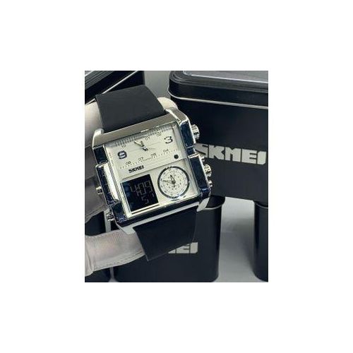 Premium quality men's LEATHER steel wristwatch + FREE BRACELET
