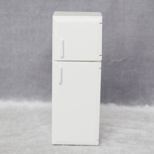 1:12 scale dollhouse miniature furniture model, micro-scene kitchen, wooden antique-style refrigerator, double door