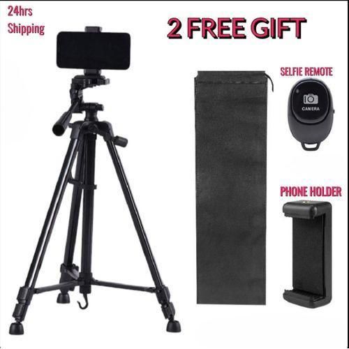 Phone And Camera Tripod Stand Kit With Holder Control 1.4m