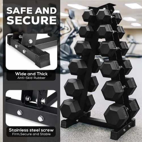Dumbbell Rack – 6-Tier Heavy-Duty Steel Weight Stand