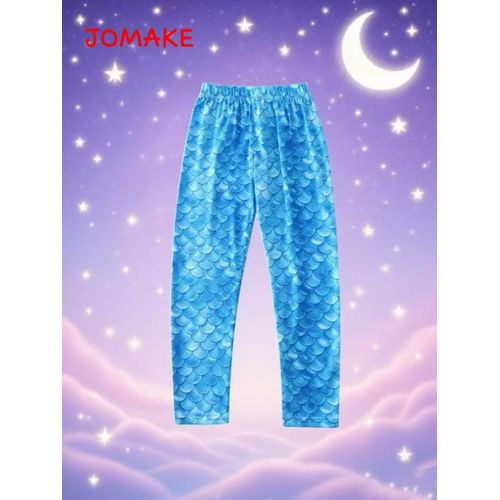 Girls' bottoms, 2-9 years old, blue fish scales, tight fitting