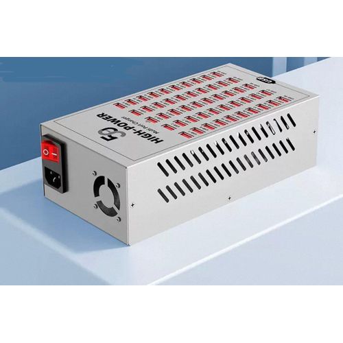 200W 50-PORT USB POWER CHARGING STATION WITH AIR VENTILATOR FAN