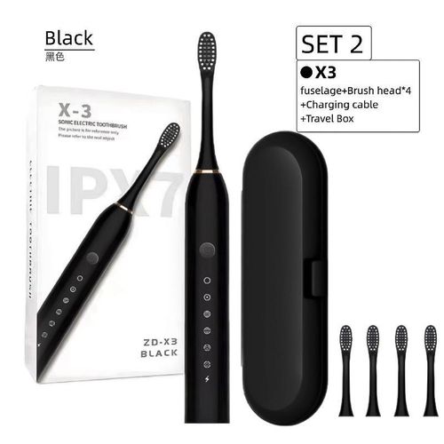 Couple Set Electric Toothbrushes for Adults - Soft Bristle Portable Waterproof Toothbrushes for Home Oral Cleaning