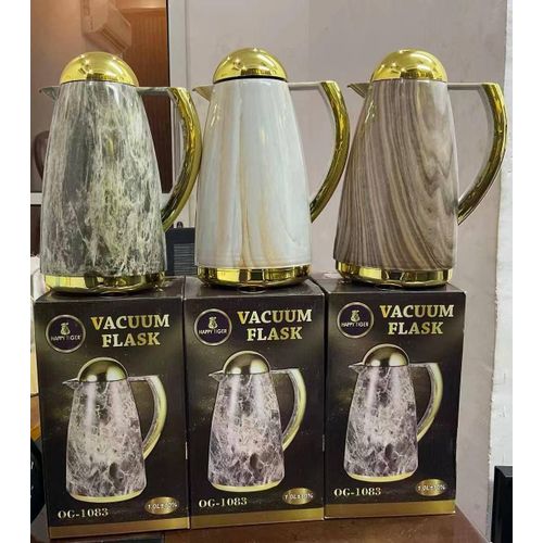 1L Luxury Vacuum Flask Thermal Jug – Hot & Cold Insulated Coffee Pot, Tea Flask With Marble Design