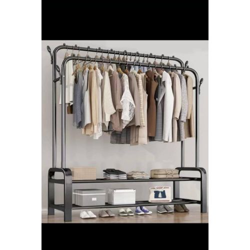Double Pole Heavy Duty Clothes Rack Metal Hanger 45kg