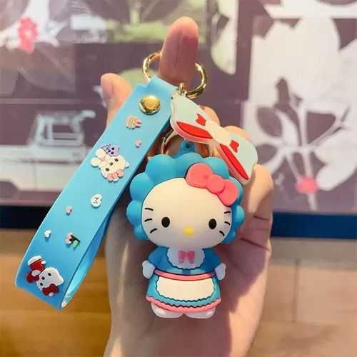 Hello Kitty Carabiner Keychain Bag Holder with Locking Clip Metal Key Ring Charm