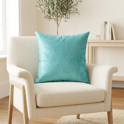 Aqua-Turquoise Slub Throw Pillow – 18 × 18 inches